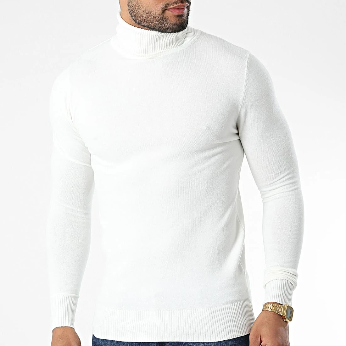 De gros 😍 Pull Col Roulé J663 Beige Clair de Classic Series 🎁 5 De gros 😍 Pull Col Roulé J663 Beige Clair de Classic Series 🎁 – Image 3