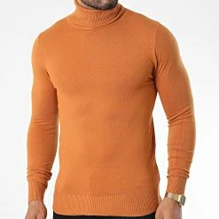 Meilleure affaire 😉 Pull Col Roulé J663 Orange de Classic Series ⌛