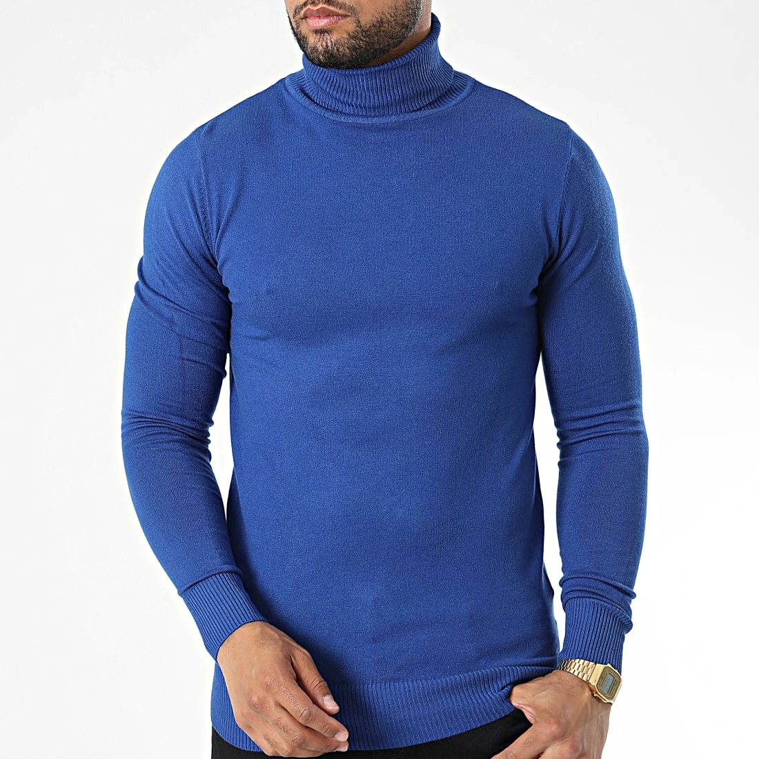 Vente flash ✨ Pull Col Roulé J663 Bleu Roi de Classic Series 👍 5 Vente flash ✨ Pull Col Roulé J663 Bleu Roi de Classic Series 👍 – Image 3