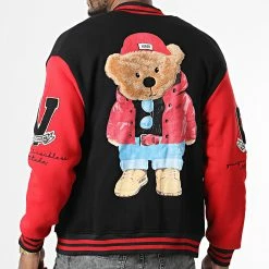 Le moins cher ✨ Veste Teddy 7422 Noir Rouge de Classic Series 👍 -Classic Series Soldes classic series 338330 7422 BLACK RED 20220926T155627 04