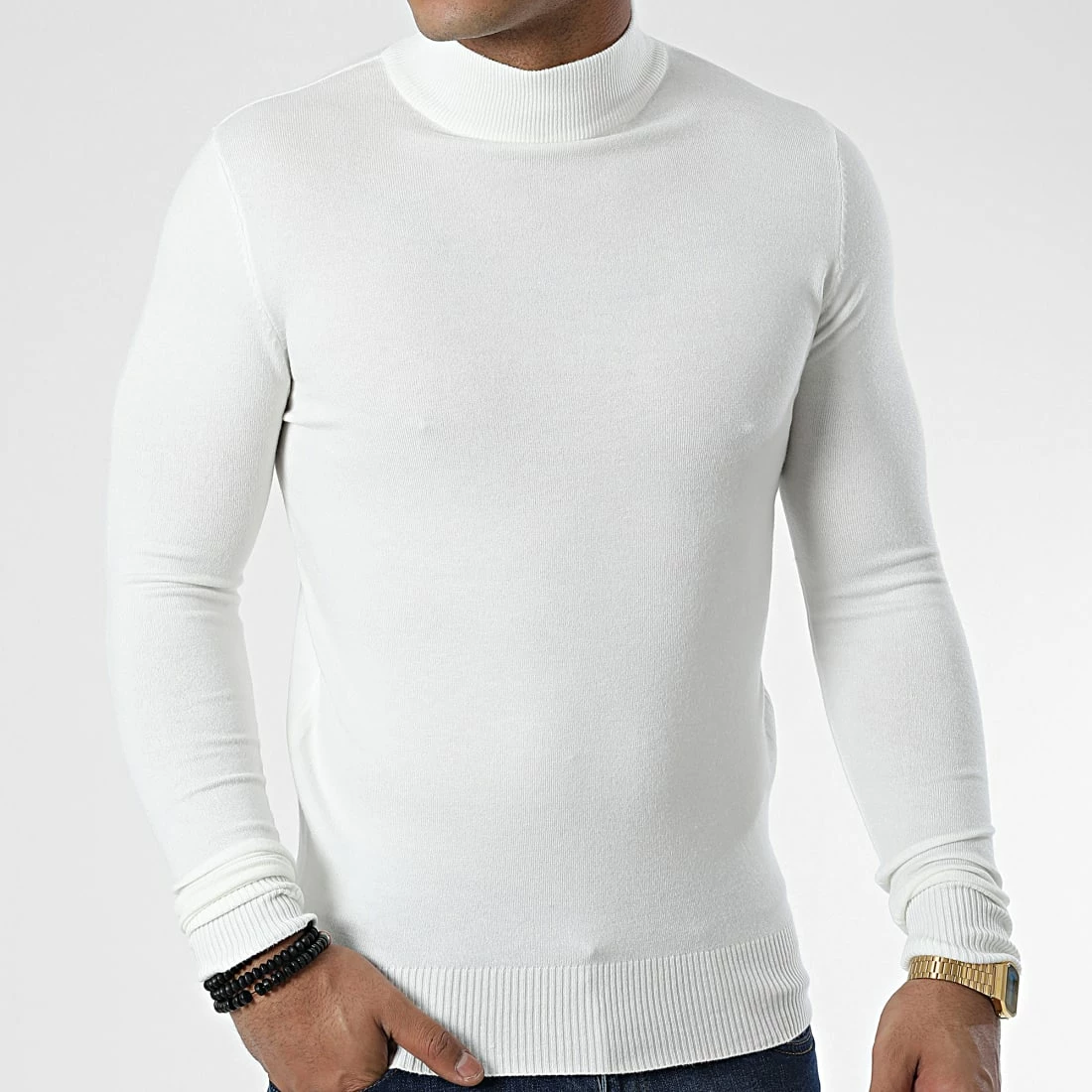 Nouveau ✨ Pull Col Cheminée 665 Beige Clair de Classic Series 💯 5 Nouveau ✨ Pull Col Cheminée 665 Beige Clair de Classic Series 💯 – Image 3