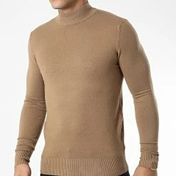 Remise 🎁 Pull Col Cheminée 665 Beige de Classic Series ⭐