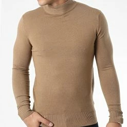 Remise 🎁 Pull Col Cheminée 665 Beige de Classic Series ⭐ -Classic Series Soldes classic series 338476 J665 21 20220921T154350 03