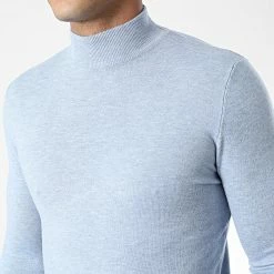 Grosses soldes 🧨 Pull Col Cheminée 665 Bleu Clair Chiné de Classic Series 🥰 -Classic Series Soldes classic series 338489 J665 13 20220921T154606 02