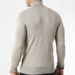 Promo 🌟 Pull Col Zippé J666 Beige de Classic Series 🛒 -Classic Series Soldes classic series 338493 J666 2 20220921T154643 04