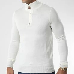 Nouveau 💯 Pull Col Zippé J666 Beige Clair de Classic Series ⌛
