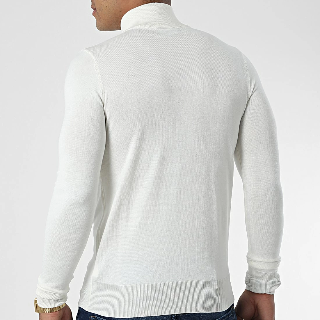 Nouveau 💯 Pull Col Zippé J666 Beige Clair de Classic Series ⌛ 6 Nouveau 💯 Pull Col Zippé J666 Beige Clair de Classic Series ⌛ – Image 4