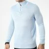 Promo 😀 Pull Col Zippé J666 Bleu Clair de Classic Series 🎉 -Classic Series Soldes classic series 338495 J666 3 20220921T154621 01