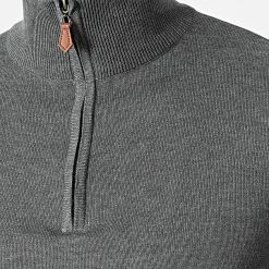 Meilleur prix ⌛ Pull Col Zippé J666 Gris Anthracite Chiné de Classic Series 🌟 -Classic Series Soldes classic series 338597 J666 5 20220921T154514 02