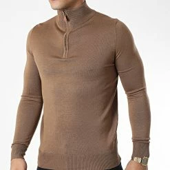 Bon marché 🔥 Pull Col Zippé J666 Camel de Classic Series ⭐