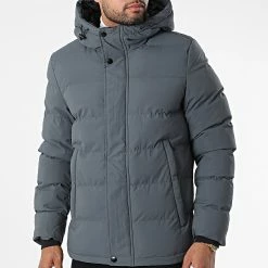 Remise 💯 Doudoune Capuche 9353 Gris Anthracite de Classic Series 🎁 -Classic Series Soldes classic series 338607 9353 4 GREY 20220926T153042 03