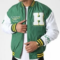 Grosses soldes 🎁 Veste Teddy 7426 Vert Blanc de Classic Series ❤️