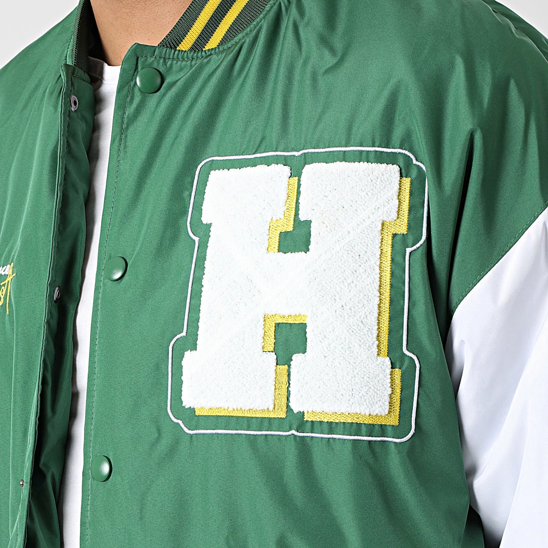 Grosses soldes 🎁 Veste Teddy 7426 Vert Blanc de Classic Series ❤️ 4 Grosses soldes 🎁 Veste Teddy 7426 Vert Blanc de Classic Series ❤️ – Image 2