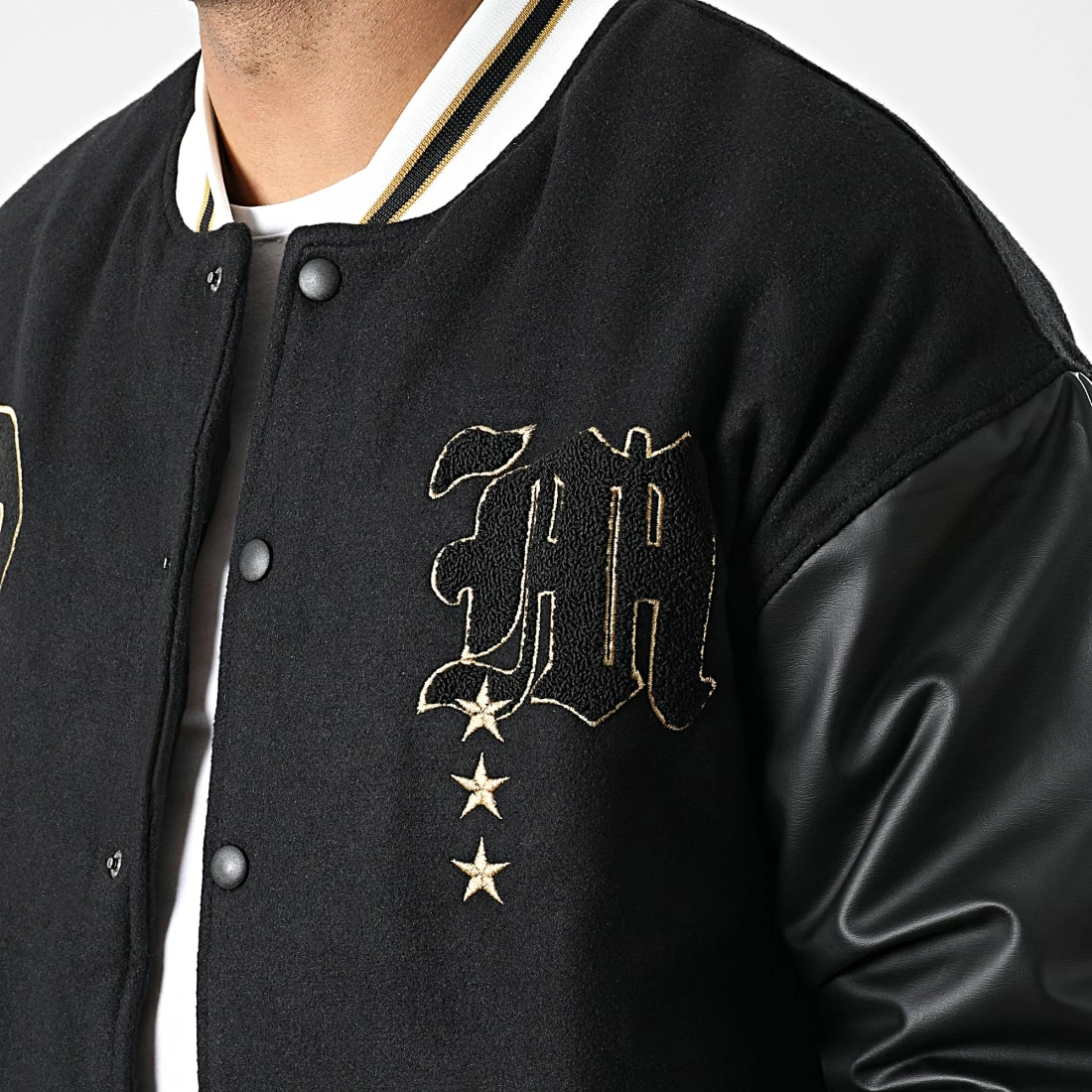 Coupon 👍 Veste Teddy 7427 Noir Blanc de Classic Series 💯 4 Coupon 👍 Veste Teddy 7427 Noir Blanc de Classic Series 💯 – Image 2