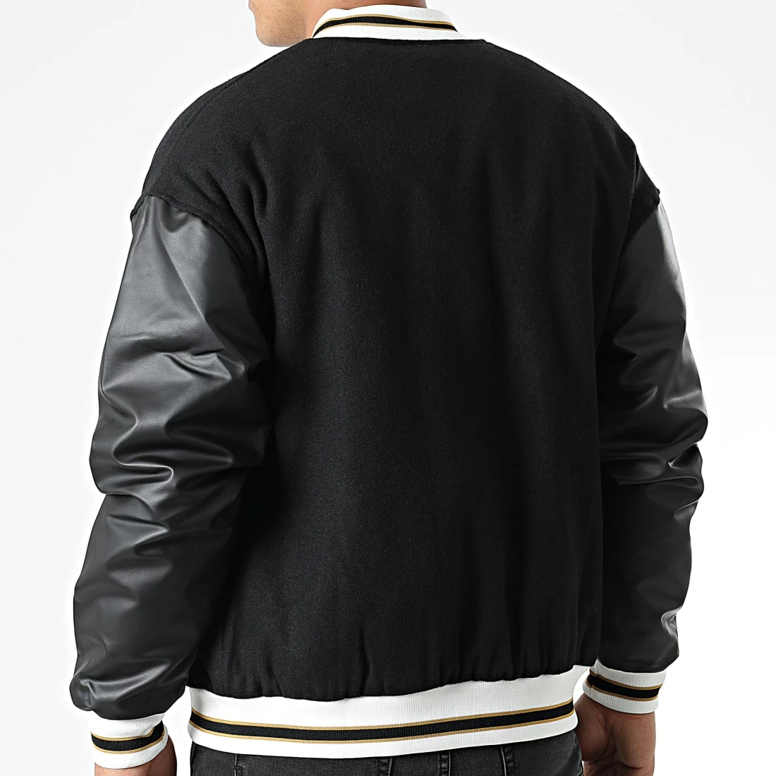 Coupon 👍 Veste Teddy 7427 Noir Blanc de Classic Series 💯 6 Coupon 👍 Veste Teddy 7427 Noir Blanc de Classic Series 💯 – Image 4