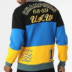 Acheter 🎁 Sweat Crewneck 1136 Jaune Bleu Roi Noir de Classic Series 👍