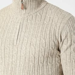 Sortie 😉 Pull Col Zippé 6852 Beige de Classic Series 😀 -Classic Series Soldes classic series 342232 6852 BEIGE 20221020T135058 02