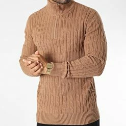 Nouveau 🔥 Pull Col Zippé 6852 Camel de Classic Series 👍