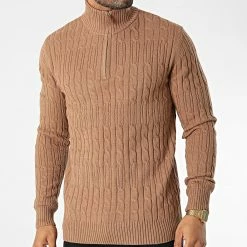 Nouveau 🔥 Pull Col Zippé 6852 Camel de Classic Series 👍 -Classic Series Soldes classic series 342235 6852 CAMEL 20221020T135212 03