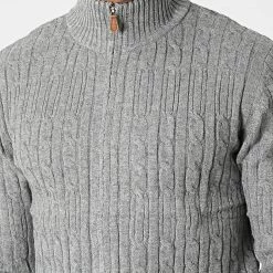 Promo 🎉 Gilet Zippé 6855 Gris Chiné de Classic Series 🥰 -Classic Series Soldes classic series 342239 6855 GRIS CHINE 20221020T135349 02