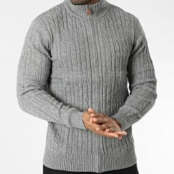 Promo 🎉 Gilet Zippé 6855 Gris Chiné de Classic Series 🥰 -Classic Series Soldes classic series 342239 6855 GRIS CHINE 20221020T135350 03