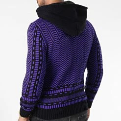 Meilleure affaire 🎁 Gilet Zippé Capuche 3007 Bleu Marine Violet de Classic Series 🧨 -Classic Series Soldes classic series 342497 3007 BLEU 20221007T160805 04