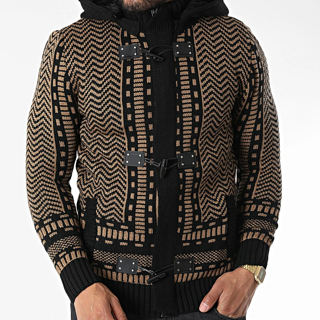 Coupon 🎁 Gilet Zippé Capuche 3007 Noir Camel de Classic Series 😉 5 Coupon 🎁 Gilet Zippé Capuche 3007 Noir Camel de Classic Series 😉 – Image 3