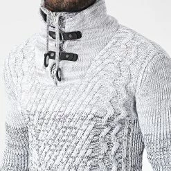 Nouveau 🔔 Pull Col Montant 5012 Noir Chiné Gris Chiné de Classic Series 😍 -Classic Series Soldes classic series 342500 5012 LTGREY 20221007T155229 02