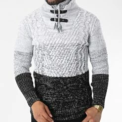 Nouveau 🔔 Pull Col Montant 5012 Noir Chiné Gris Chiné de Classic Series 😍 -Classic Series Soldes classic series 342500 5012 LTGREY 20221007T155230 03