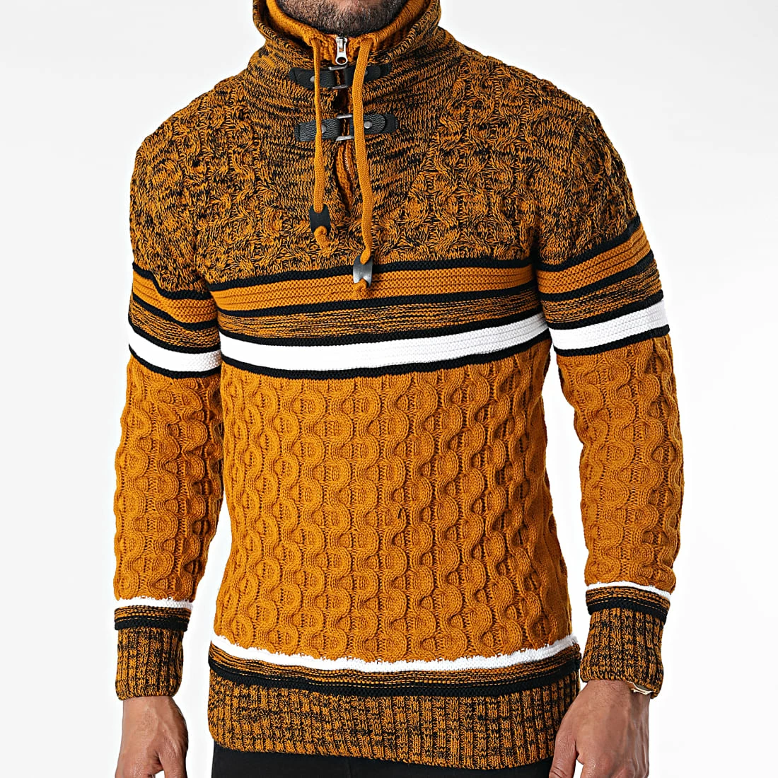 Vente flash 👍 Pull Col Montant 5013 Orange de Classic Series 🌟 5 Vente flash 👍 Pull Col Montant 5013 Orange de Classic Series 🌟 – Image 3