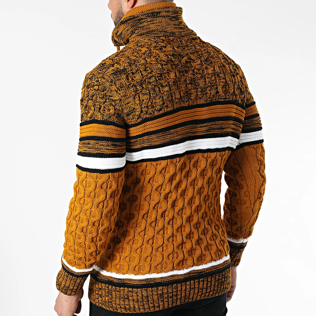 Vente flash 👍 Pull Col Montant 5013 Orange de Classic Series 🌟 6 Vente flash 👍 Pull Col Montant 5013 Orange de Classic Series 🌟 – Image 4