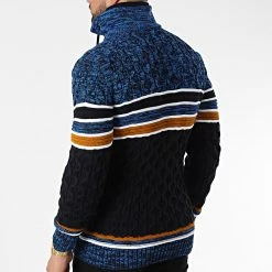 Remise 👏 Pull Col Montant 5013 Bleu Marine Bleu Chiné de Classic Series 😍 -Classic Series Soldes classic series 342528 5013 BLEU 20221007T155200 04