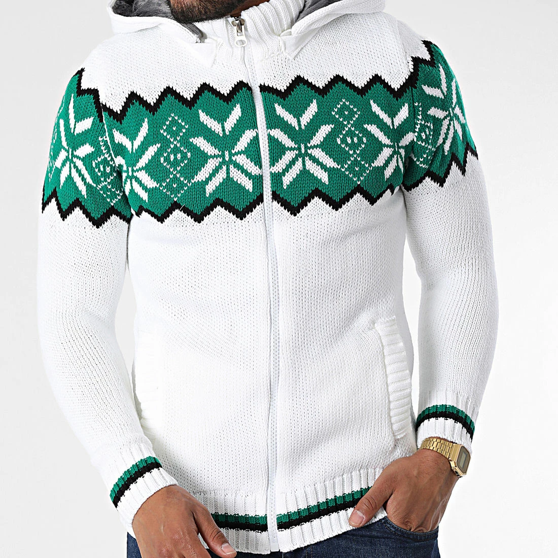 Budget ✔️ Gilet Zippé Capuche 3008 Beige Clair Vert de Classic Series ✔️ 5 Budget ✔️ Gilet Zippé Capuche 3008 Beige Clair Vert de Classic Series ✔️ – Image 3