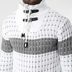 Bon marché 🌟 Pull Col Montant 5011 Beige Clair de Classic Series 🎁 -Classic Series Soldes classic series 342558 5011 WHITE GREY 20221007T155017 02