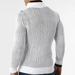 Meilleur prix 💯 Pull Col Montant 5017 Beige Clair Noir de Classic Series 🥰 -Classic Series Soldes classic series 342589 5017 WHITE BLACK 20221007T160406 04