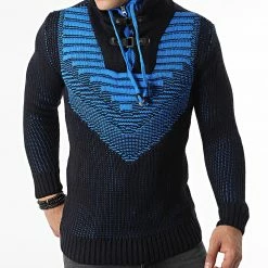 De gros 😀 Pull Col Montant 5017 Bleu Marine Bleu Clair de Classic Series 🧨 -Classic Series Soldes classic series 342593 5017 BLUE 20221007T160923 03