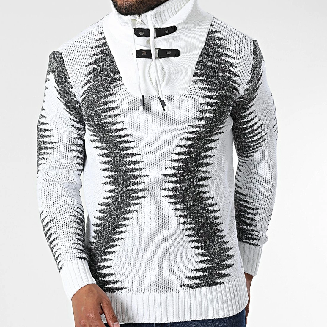 Coupon ⭐ Pull Col Montant 5018 Beige Clair Gris Anthracite Chiné de Classic Series ❤️ 3 Coupon ⭐ Pull Col Montant 5018 Beige Clair Gris Anthracite Chiné de Classic Series ❤️