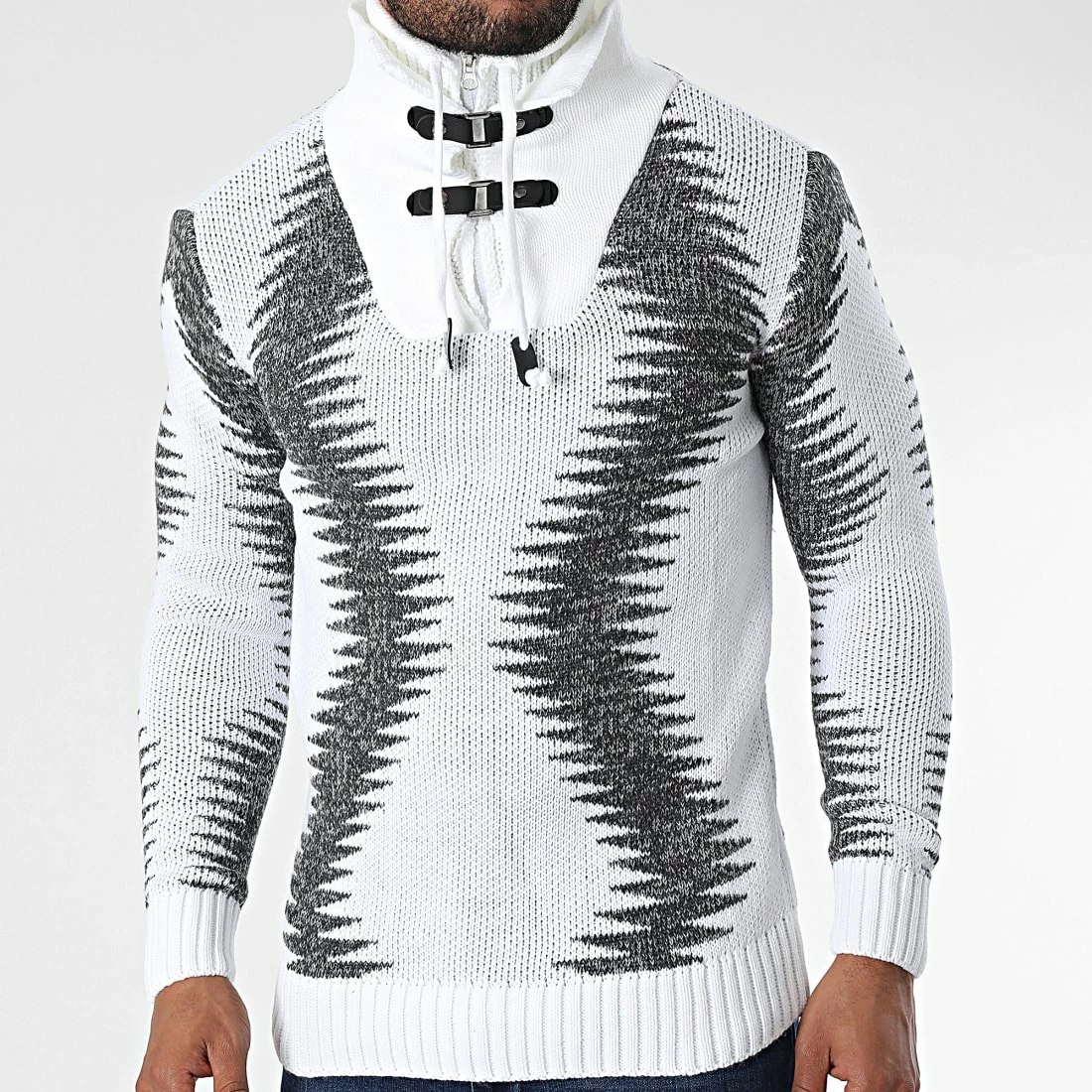 Coupon ⭐ Pull Col Montant 5018 Beige Clair Gris Anthracite Chiné de Classic Series ❤️ 5 Coupon ⭐ Pull Col Montant 5018 Beige Clair Gris Anthracite Chiné de Classic Series ❤️ – Image 3