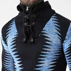 Meilleure affaire 💯 Pull Col Montant 5018 Bleu Marine Bleu Clair Chiné de Classic Series 🎉 -Classic Series Soldes classic series 342605 5018 BLUE 20221007T155300 02