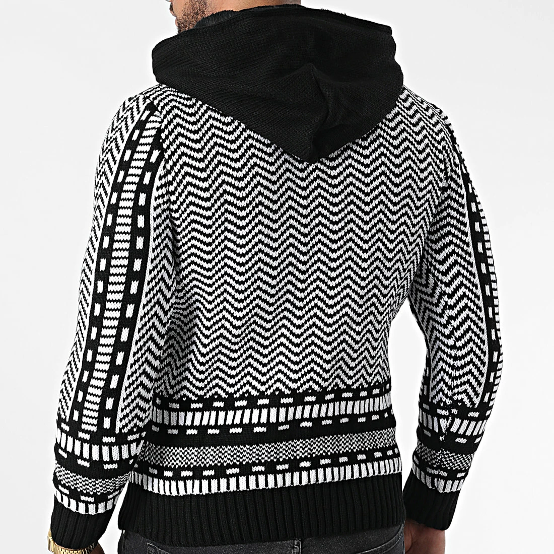 Offres ⭐ Gilet Zippé Capuche 3007 Noir Blanc de Classic Series 🥰 6 Offres ⭐ Gilet Zippé Capuche 3007 Noir Blanc de Classic Series 🥰 – Image 4