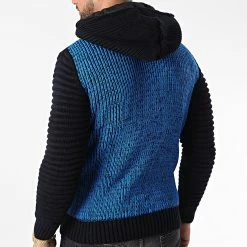 Le moins cher 😍 Gilet Zippé Capuche 3005 Bleu Marine Bleu Clair de Classic Series 😀 -Classic Series Soldes classic series 342660 3005 BLUE 20221007T155247 04