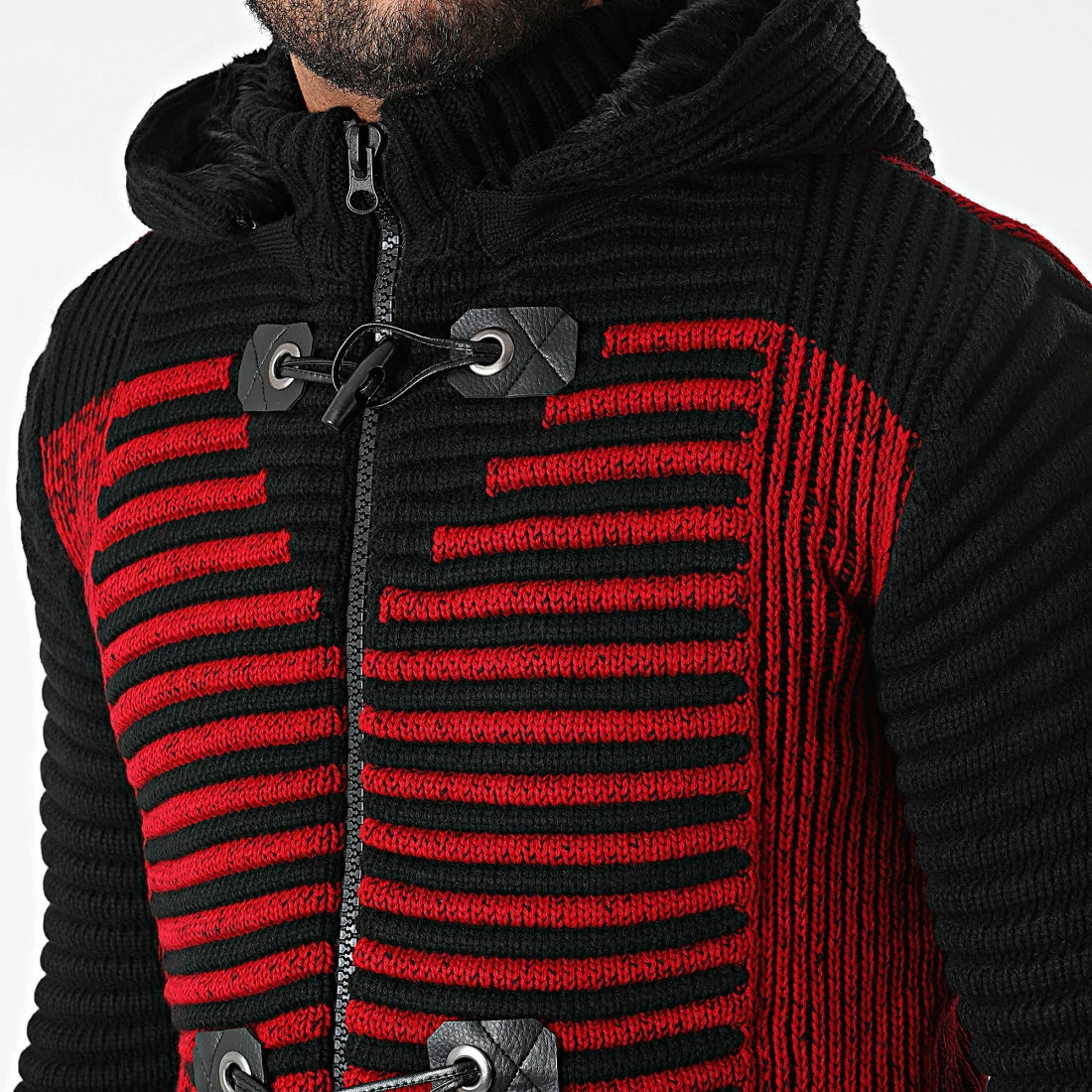 Grosses soldes 👏 Gilet Zippé Capuche 3005 Noir Rouge de Classic Series 😍 4 Grosses soldes 👏 Gilet Zippé Capuche 3005 Noir Rouge de Classic Series 😍 – Image 2