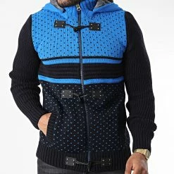 Coupon ✔️ Gilet Zippé Capuche 3012 Bleu Marine Bleu Clair de Classic Series 🛒 -Classic Series Soldes classic series 342664 3012 BLUE 20221007T155409 03
