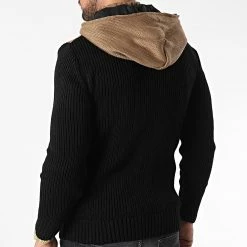 Vente flash ✨ Gilet Zippé Capuche 3012 Noir Camel de Classic Series 🌟 -Classic Series Soldes classic series 342665 3012 CAMEL 20221007T160733 04