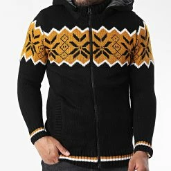 Meilleure vente 💯 Gilet Zippé Capuche 3008 Noir de Classic Series 🌟 -Classic Series Soldes classic series 342669 3008 BLACK YELLOW 20221007T160659 03