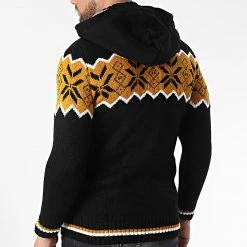 Meilleure vente 💯 Gilet Zippé Capuche 3008 Noir de Classic Series 🌟 -Classic Series Soldes classic series 342669 3008 BLACK YELLOW 20221007T160701 04