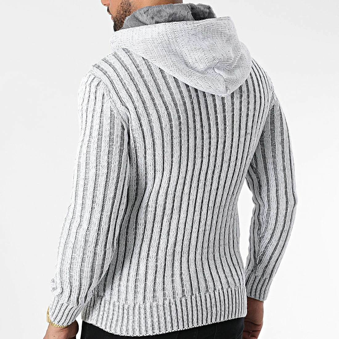 Bon marché 🥰 Gilet Zippé Capuche 3010 Blanc Gris Clair de Classic Series 👏 6 Bon marché 🥰 Gilet Zippé Capuche 3010 Blanc Gris Clair de Classic Series 👏 – Image 4