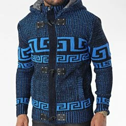 Remise 😍 Gilet Zippé Capuche 3014 Bleu Clair Noir de Classic Series 🌟 -Classic Series Soldes classic series 342672 3014 BLUE 20221007T160821 03