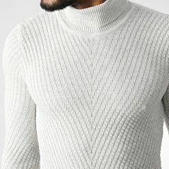 Remise 🔥 Pull Col Roulé 1596 Beige Clair Chiné de Classic Series ⭐ -Classic Series Soldes classic series 342757 1596 ECRU MELANGE 20221020T155927 02