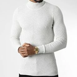 Remise 🔥 Pull Col Roulé 1596 Beige Clair Chiné de Classic Series ⭐ -Classic Series Soldes classic series 342757 1596 ECRU MELANGE 20221020T155928 03